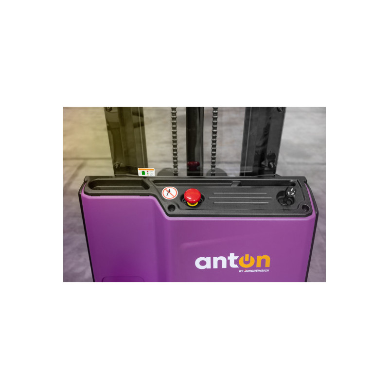 Electric Pedestrian Stacker PSM 1.2 | 1200 kg | Li-ion | AntOn by Jungheinrich - width across fork 570 mm - lift height 3530 mm